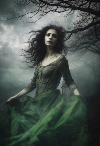 the enchantress,enchantress,wuthering,unseelie,gothic woman,persephone,sirenia,dryad,druidry,greensleeves,mystical portrait of a girl,faery,celtic woman,sorceress,bewitching,sorceresses,evanescence,hecate,lethe,morwen