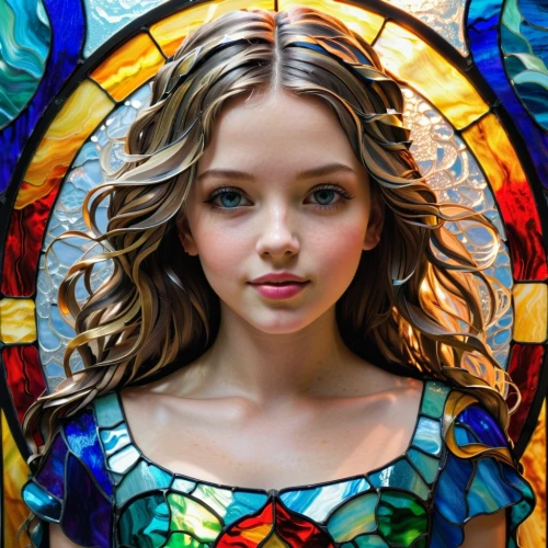 glass painting,stained glass,mystical portrait of a girl,young girl,baroque angel,girl portrait,iconographer,stained glass window,portrait of a girl,margaery,evgenia,fantasy portrait,stained glass windows,margairaz,photo painting,colorful glass,girl praying,world digital painting,stained glass pattern,girl in a wreath,Unique,Paper Cuts,Paper Cuts 08