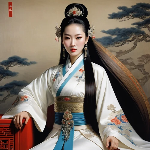 gisaeng,oriental princess,geisha girl,oriental girl,daiyu,maiko,geisha,geiko,hanfu,dongbuyeo,oiran,concubine,goryeo,arhats,japanese woman,kunqu,dongyin,geishas,oriental painting,heungseon,Illustration,Realistic Fantasy,Realistic Fantasy 16