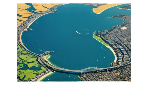 artificial islands,waterfronts,river delta,river course,harbor area,container terminal,aurajoki,harborfront,citydev,megapolis,bird's-eye view,simcity,city moat,peninsula,aerial landscape,swim ring,hanseatic city,vlei,philippopolis,coastal protection,Illustration,Japanese style,Japanese Style 08