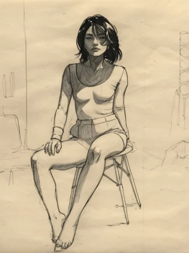 woman sitting,underdrawing,girl sitting,girl drawing,male poses for drawing,musidora,frame drawing,underpainting,game drawing,erma,ronstadt,vintage drawing,sheet drawing,farrokhzad,drawing course,magnani,kitaj,casca,rotoscoped,foreshortening,Illustration,Paper based,Paper Based 07