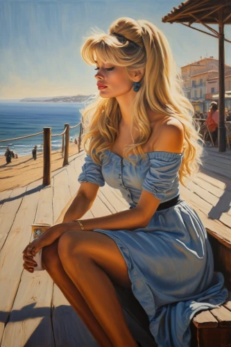 donsky,nestruev,photorealist,woman at cafe,struzan,blonde woman,dmitriev,connie stevens - female,hildebrandt,italian painter,pittura,oil painting,palizzi,vettriano,wyland,chudinov,blond girl,blonde woman reading a newspaper,vanderhorst,girl on the boat,Conceptual Art,Sci-Fi,Sci-Fi 20