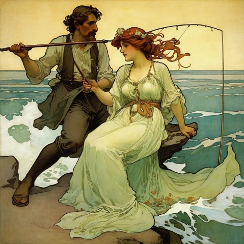 mucha,margetson,the sea maid,margetts,seafaring,the wind from the sea,delaroche,dulac,vintage illustration,young couple,millar,el mar,mcginnis,anglers,garamantes,pescadores,at sea,leyendecker,serenade,waterhouse,Illustration,Retro,Retro 03