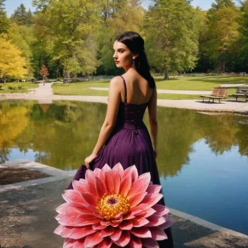 giant water lily,beautiful girl with flowers,girl in flowers,lotus blossom,flower of water-lily,dahlia pinata,flower art,lotus flower,big flower,sruthi,large water lily,dahlia bloom,waterlily,winehouse,rosalinda,flower girl,blooming lotus,beren,shruthi,pond flower