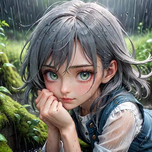 in the rain,rainy,silver rain,raindrops,suzuya,raindrop,rain,rainy season,rainy day,rain field,rainswept,walking in the rain,angel's tears,sakuya,drop of rain,raineri,piko,worried girl,light rain,rainfall,Anime,Anime,General