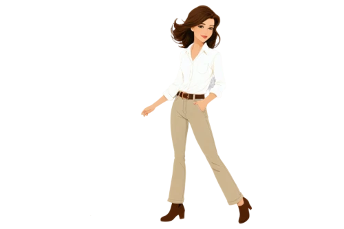 fashion vector,jodhpurs,3d rendered,derivable,gradient mesh,aerith,woman in menswear,3d render,white shirt,render,3d rendering,3d model,animating,dressup,girl on a white background,woman fire fighter,businesswoman,female model,retro woman,asimo,Illustration,Retro,Retro 15