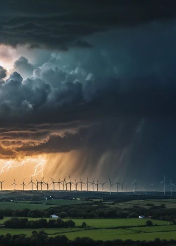 fields of wind turbines,windenergy,windpower,wind turbines,wind farm,windfarm,park wind farm,windfarms,wind power,a thunderstorm cell,wind power generation,wind power plant,wind energy,shelf cloud,storm clouds,wind park,supercell,stormy sky,4 turbines,airtricity,Photography,General,Cinematic