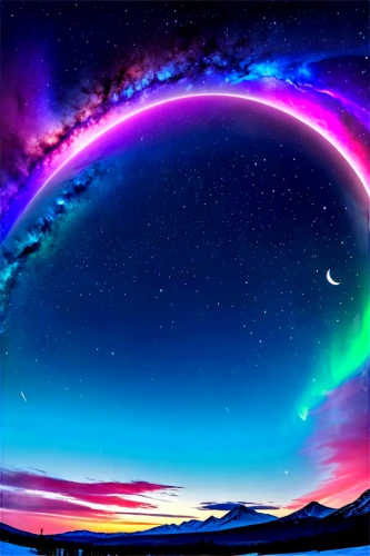 auroral,rainbow and stars,aurora colors,auroras,colorful stars,aurorae,nacreous,northen lights,moonbow,conchoidal,nothern lights,rainbow background,colorful light,night sky,aurora,northern lights,colorful background,leanbow,the northern lights,moon and star background,Conceptual Art,Sci-Fi,Sci-Fi 10