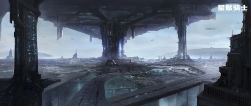 coldharbour,undercity,futuristic landscape,cosmodrome,sulaco,icewind,destroyed city,ice planet,arcology,primordia,ancient city,post-apocalyptic landscape,cavernosum,imperialis,environments,old earth,ice castle,undermountain,cybercity,barren