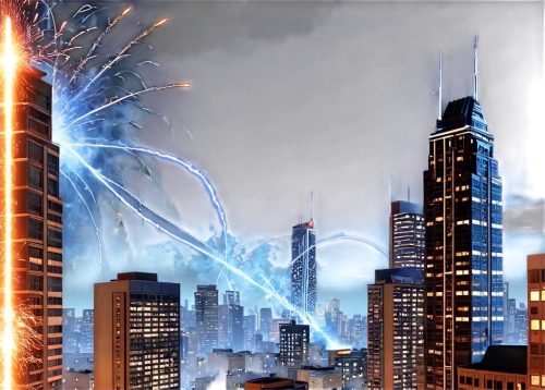 fireworks background,fireworks art,fireworks,coruscant,coruscating,superhero background,fireworks rockets,chicago night,cybercity,meteors,megalopolis,polara,pyrotechnic,capcities,chicago skyline,shinra,motorcity,megacorporations,metropolis,chicago,Illustration,American Style,American Style 13