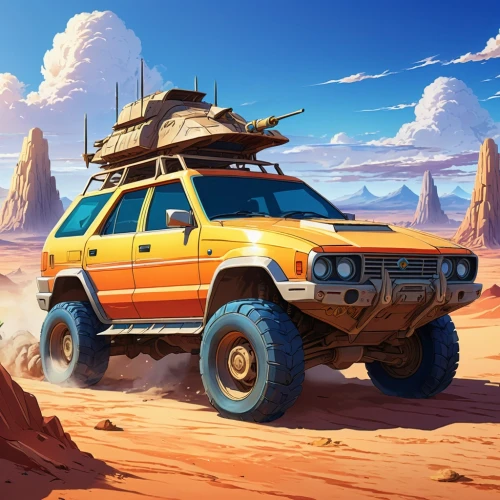 overland,wagoneer,subaru rex,retro vehicle,4 runner,overlander,desert background,off-road vehicle,off road vehicle,desert run,desert landscape,expedition camping vehicle,road cruiser,desert desert landscape,overlanders,landcruiser,new vehicle,runabout,off-road car,off-road outlaw,Illustration,Japanese style,Japanese Style 03