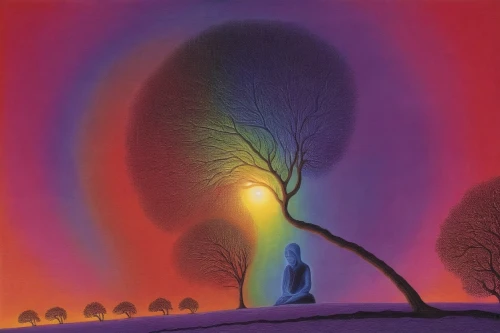 colorful tree of life,jianfeng,dhamma,vipassana,buddha purnima,magic tree,flourishing tree,lonetree,tree torch,lone tree,isolated tree,gholamhossein,buddha,inner light,bodhi tree,rahula,tree of life,siddharta,the japanese tree,psychosynthesis,Illustration,Abstract Fantasy,Abstract Fantasy 21