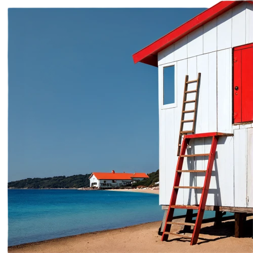 beach hut,lifeguard tower,beach huts,boatshed,playhouses,wooden ladder,fisherman's hut,deckchairs,houses clipart,seaside resort,house painting,weatherboard,beach house,beachhouse,greek island door,summer house,deckchair,guesthouses,boat shed,holiday home,Art,Classical Oil Painting,Classical Oil Painting 04