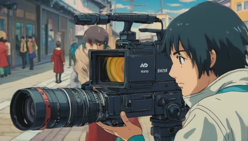 camera illustration,camera operator,cameraman,camera man,cinematographers,hosoda,cinematographer,videographer,film maker,cameramen,camcorder,viewfinder,lensman,camerman,panavision,camera photographer,filmmaker,camerawoman,camera stand,filmic,Illustration,Japanese style,Japanese Style 05