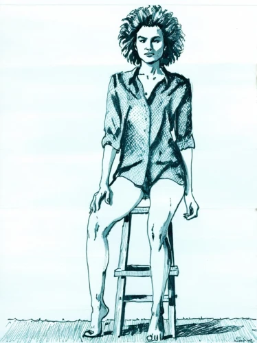 woman sitting,comic halftone woman,rotoscoped,chairwoman,rotoscoping,girl sitting,woman in menswear,rotoscope,fashion sketch,male poses for drawing,in seated position,caricatured,advertising figure,sitting on a chair,hirschfeld,storyboard,drawing mannequin,woman thinking,assata,caricature,Illustration,Paper based,Paper Based 07