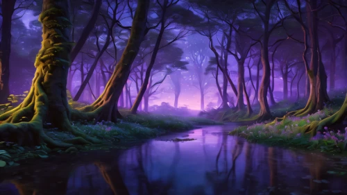 purple landscape,enchanted forest,elven forest,swamps,fairy forest,fairytale forest,fantasy landscape,forest landscape,forest of dreams,forest glade,fantasy picture,forest background,swampy landscape,tree grove,mirkwood,landscape background,holy forest,cartoon video game background,forestland,foggy forest,Photography,General,Natural