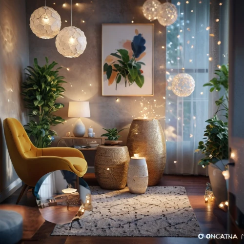 string lights,modern decor,apartment lounge,living room,fairy lights,livingroom,interior decoration,decors,interior design,decor,interior decor,decorates,christmas room,decortication,hanging light,decorate,cinema 4d,sitting room,decoration,hanging lamp,Photography,General,Commercial