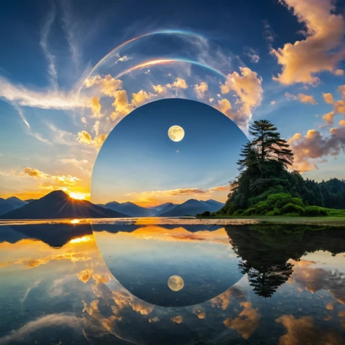 crystal ball-photography,sun reflection,glass sphere,perisphere,orb,glass orb,giant soap bubble,crystal ball,parabolic mirror,life is a circle,little planet,glass ball,frozen bubble,lens reflection,swirly orb,circle,3-fold sun,reverse sun,exosphere,conchoidal,Illustration,Vector,Vector 02