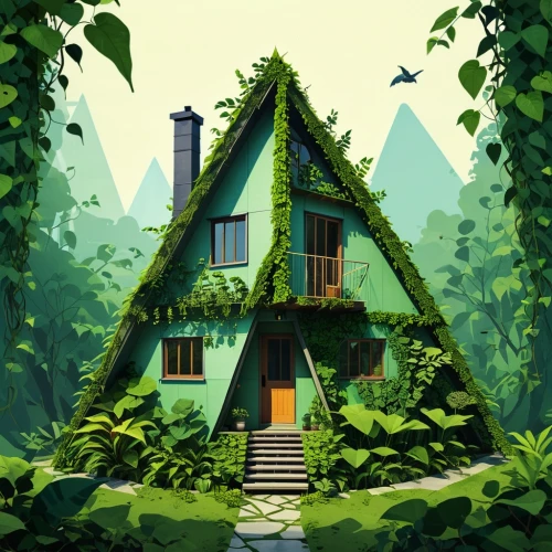 house in the forest,forest house,little house,small house,witch's house,house in mountains,summer cottage,lonely house,cottage,fairy house,house in the mountains,small cabin,tree house,greenhut,house silhouette,treehouse,wooden house,miniature house,cabin,home landscape,Conceptual Art,Daily,Daily 20