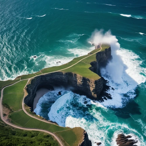 cape byron lighthouse,acores,trevose,cape point,cliffs ocean,zeland,sagres,nazare,pacific coastline,transkei,ouessant,blow hole,islandia,heligoland,blowholes,cliff coast,gaztelugatxe,headland,ireland,kiama,Photography,General,Realistic