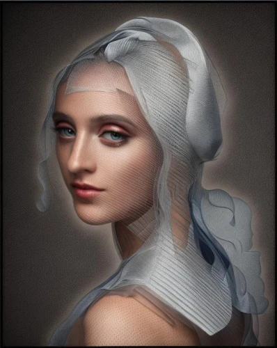 white lady,the angel with the veronica veil,the bride,dead bride,veil,girl with a pearl earring,galadriel,veiling,houdon,bride,veils,fantasy portrait,victorian lady,white rose snow queen,lucretia,veiled,hypatia,daenerys,baroque angel,bridal,Common,Common,Fashion