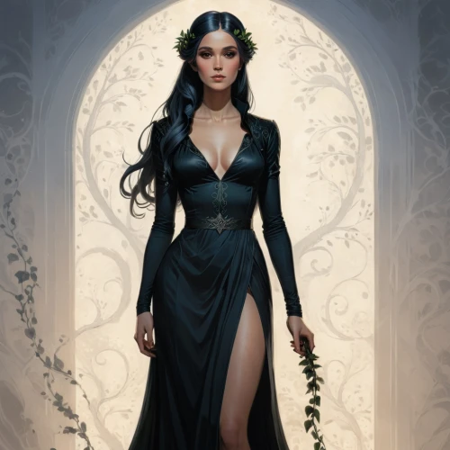 gothic dress,persephone,elven flower,widow flower,sigyn,eldena,gothic woman,queen of the night,katherina,sirenia,sorceress,melian,hecate,evening dress,lady of the night,dhampir,the bride,celtic queen,eveningwear,hekate,Conceptual Art,Fantasy,Fantasy 17