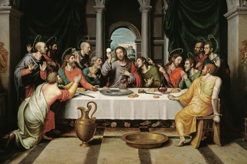 holy supper,christ feast,last supper,eucharist,eucharistic,memling,almsgiving,transubstantiation,holy communion,communion,nativity of jesus,feastday,nativity of christ,candlemas,catechumens,church painting,pentecost,long table,the occasion of christmas,perugino