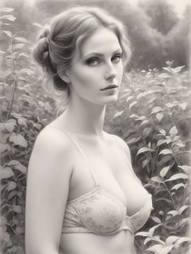 vintage female portrait,clytie,nomellini,veruschka,vintage woman,leia,ziegfeld,female model,retro woman,isadora,radebaugh,nereid,greta oto,vintage angel,sepia,lauri,model years 1960-63,feldshuh,rusalka,ekberg,Digital Art,Pencil Sketch