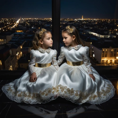 communicants,porcelain dolls,little girls,princesses,little angels,gothic portrait,photo session at night,nightgowns,debutantes,little boy and girl,conceptual photography,smolny,two girls,daughters,olsens,crinolines,doll looking in mirror,portrait photographers,countesses,photographing children,Photography,Documentary Photography,Documentary Photography 26