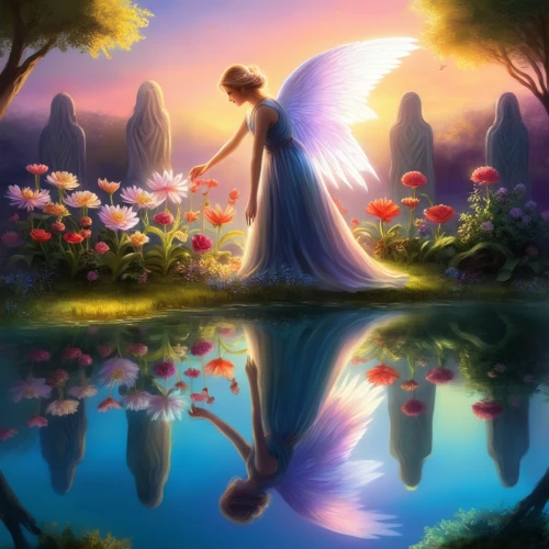 fantasy picture,rosa 'the fairy,fairy world,faerie,fairyland,thumbelina,fairy queen,blue moon rose,fairy tale,fantasy art,faery,rosa ' the fairy,persephone,flower fairy,fairies aloft,springtime background,mourning swan,fairytale,a fairy tale,rukia,Illustration,Realistic Fantasy,Realistic Fantasy 01