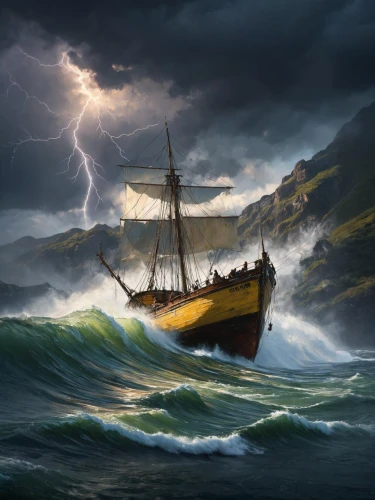 sea storm,maelstrom,viking ship,fantasy picture,caravel,angstrom,stormy sea,sea sailing ship,shipwreck,sea fantasy,charybdis,world digital painting,lyonesse,god of the sea,avast,poseidon,tempestuous,stormbringer,temporal,ghost ship
