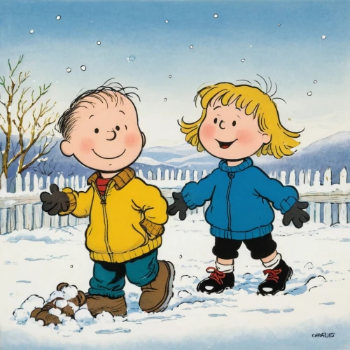 snow scene,first snow,in the snow,snowsuits,shoveling,snowfall,snow drawing,christmas snow,little boy and girl,the snow,snow figures,snowsuit,girl and boy outdoor,snowshoers,ice skating,peanuts,snowmageddon,snow,snowbound,neve,Illustration,Children,Children 05