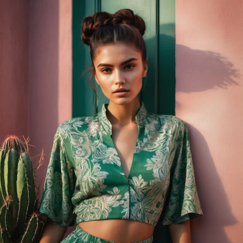 shanina,floral,maia,kahlo,tropical greens,exotica,exoticism,pineapple top,rosa bonita,botanical print,tropical,vintage floral,polynesian,kimono,jade,paloma,tropics,desert rose,stefania,colorful floral,Photography,Fashion Photography,Fashion Photography 07