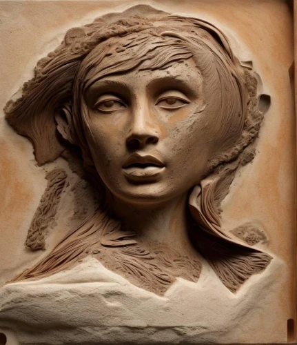 woman sculpture,hatshepsut,bourdelle,woman's face,ancient egyptian girl,inanna,nereid,art deco woman,diwata,edmonia,metope,wood carving,akhenaten,sculptress,zarahemla,reliefs,woodcarving,stonemason,relieve,andromache,Common,Common,Natural