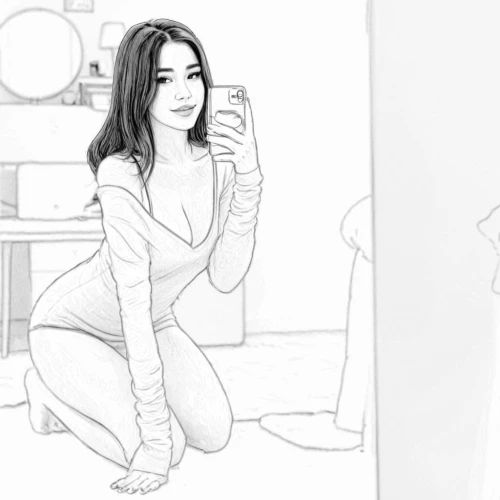 girl making selfie,penciling,pencilling,bathrobe,rotoscope,roughs,pajamas,rotoscoped,bathrobes,piddling,nightgown,underdrawing,prepon,camera drawing,streaming,pyjama,andreasberg,camera illustration,studies,progresso,Design Sketch,Design Sketch,Black and white Comic