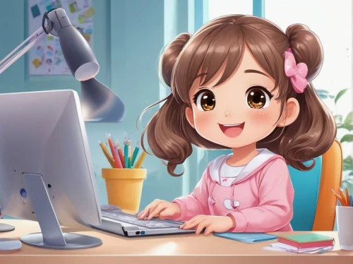 girl at the computer,programadora,chieri,kidsoft,miku maekawa,girl studying,illustrator,work at home,anime 3d,jewelpet,cute cartoon image,animator,cybercafes,dva,work from home,anime cartoon,atsumi,kawai,computer freak,online date,Illustration,Japanese style,Japanese Style 01