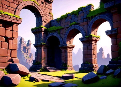 ruins,archways,castle ruins,platforming,skylands,ancient city,3d render,virtual landscape,lowpoly,ruin,ancient ruins,low poly,mausoleum ruins,arches,archway,pillars,environments,ancient buildings,platformer,material test,Unique,3D,Low Poly