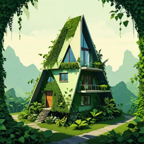 house in the forest,greenhut,forest house,treehouses,cubic house,tree house,treehouse,little house,small house,inverted cottage,small cabin,fairy house,grass roof,tree house hotel,terrarium,green living,house in mountains,dreamhouse,house in the mountains,frame house,Conceptual Art,Daily,Daily 20