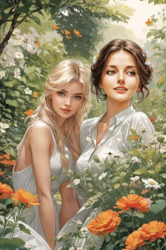 secret garden of venus,milkmaids,splendor of flowers,rhinemaidens,celtic woman,young women,florists,flower painting,flowers png,wild roses,maidens,flower garden,flower background,the garden marigold,countesses,calystegia,countrywomen,white daisies,botanists,perfumers,Digital Art,Comic