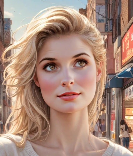 annabeth,liesel,elsa,anastasiadis,world digital painting,city ​​portrait,photorealistic,storybrooke,rosamund,digital painting,shopgirl,donsky,maxon,blonde woman,belle,ann,monroe,enjolras,photorealism,waitress,Digital Art,Comic