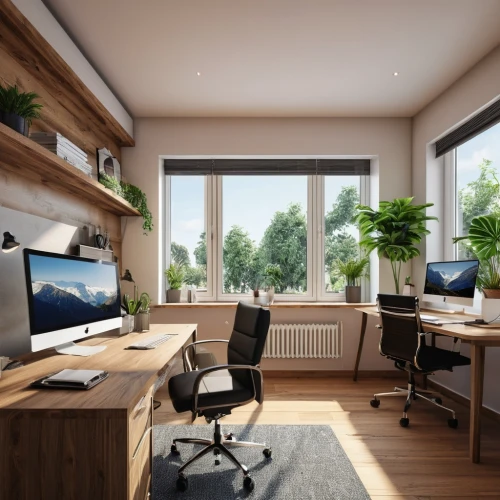 modern office,working space,blur office background,3d rendering,office desk,bureaux,creative office,modern room,wooden desk,furnished office,desk,office,smartsuite,offices,workstations,work space,render,workspaces,office chair,home interior,Photography,General,Realistic