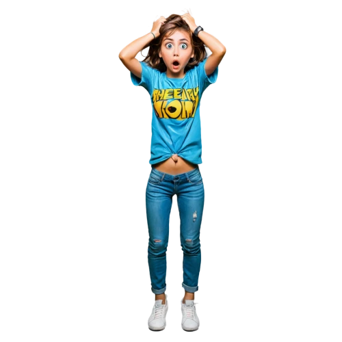 girl in t-shirt,kreayshawn,totah,jeans background,tshirt,gapkids,portrait background,stoessel,photo shoot with edit,edit icon,transparent background,yellow background,lemon background,sonnleitner,girl with speech bubble,blue background,image manipulation,teal digital background,chachi,yelle,Illustration,Realistic Fantasy,Realistic Fantasy 18