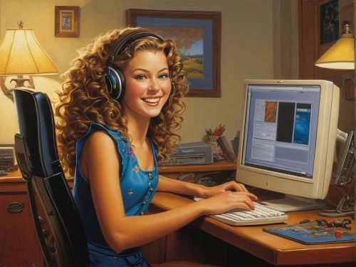 girl at the computer,programadora,computer graphics,iconographer,computerologist,computer graphic,computing,web designing,photoshop school,computer business,computerization,amiga,computer icon,wordperfect,computer freak,computer,internet business,computadoras,secretarial,computer art,Illustration,Realistic Fantasy,Realistic Fantasy 22