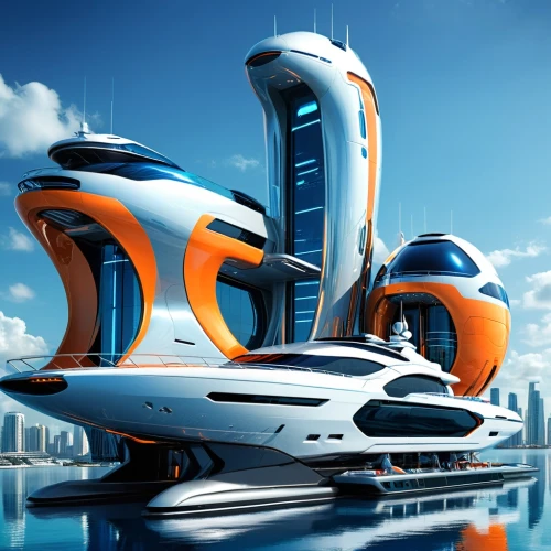 futuristic architecture,futuristic landscape,seasteading,futuristic art museum,speedboats,sea fantasy,arcology,jetboat,water taxi,powerboating,yacht exterior,superyachts,cruise ship,speedboat,sky space concept,futuristic car,powerboats,sharq,superyacht,alien ship,Conceptual Art,Sci-Fi,Sci-Fi 04