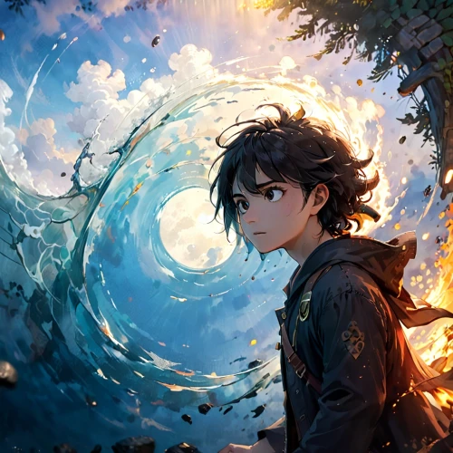 inigo,pelleas,stahl,eguren,horikawa,gale,hokuto,seregil,shigehiro,finnian,katsuyuki,the endless sea,garrison,sea god,the wind from the sea,god of the sea,whirlwinds,hokusai,fireflies,ocean,Anime,Anime,Cartoon