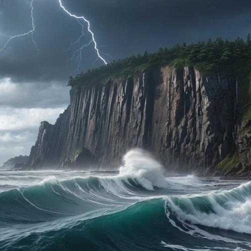 nature's wrath,torngat,catatumbo,raincoast,force of nature,sea storm,northeaster,tempestuous,storm surge,waterspout,tsunamis,cliffs ocean,charybdis,norway coast,natural phenomenon,water spout,dragonstone,angstrom,thors,substorms,Photography,General,Realistic
