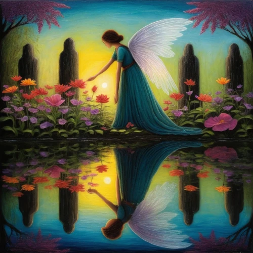 imbolc,beltane,faerie,fairy peacock,mirror in the meadow,fairie,ostara,fantasy picture,faery,kupala,fae,flower fairy,fantasia,magic mirror,anjo,rosa 'the fairy,aurora butterfly,flower painting,oil painting on canvas,mirror of souls,Art,Artistic Painting,Artistic Painting 49