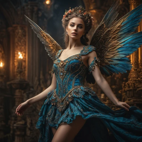 faery,fairy queen,blue enchantress,faerie,baroque angel,fantasy art,fairest,margairaz,margaery,evgenia,archangel,fantasy picture,dark angel,fairy tale character,fairy peacock,fairy,seelie,faires,fantasy woman,seraphim,Photography,General,Fantasy