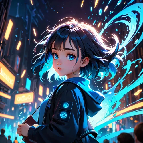 kumiko,chidori,hikari,niijima,manami,shakugan,michiru,cyan,hanabi,kyowa,shibuya,brightest,luminous,city lights,ritsu,vector girl,haru,azure,blue rain,mirai,Anime,Anime,Cartoon