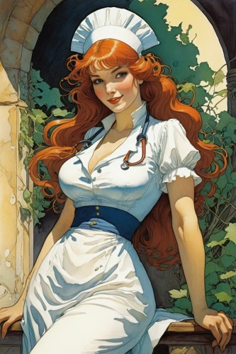 maidservant,female nurse,teela,rasputina,hildebrandt,nurse,innkeeper,sigyn,xanth,laureline,maureen o'hara - female,lady medic,guinevere,nelisse,the sea maid,titania,merida,kvothe,demelza,vasilisa,Illustration,Realistic Fantasy,Realistic Fantasy 04